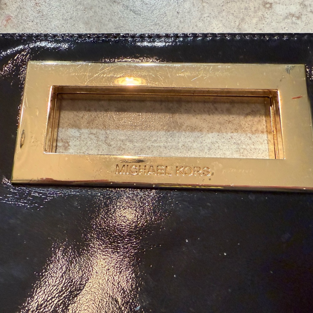 Michael Kors Black Patent Clutch - Picture 4 of 5